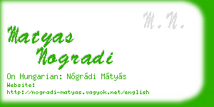 matyas nogradi business card