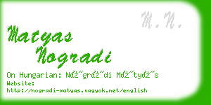 matyas nogradi business card